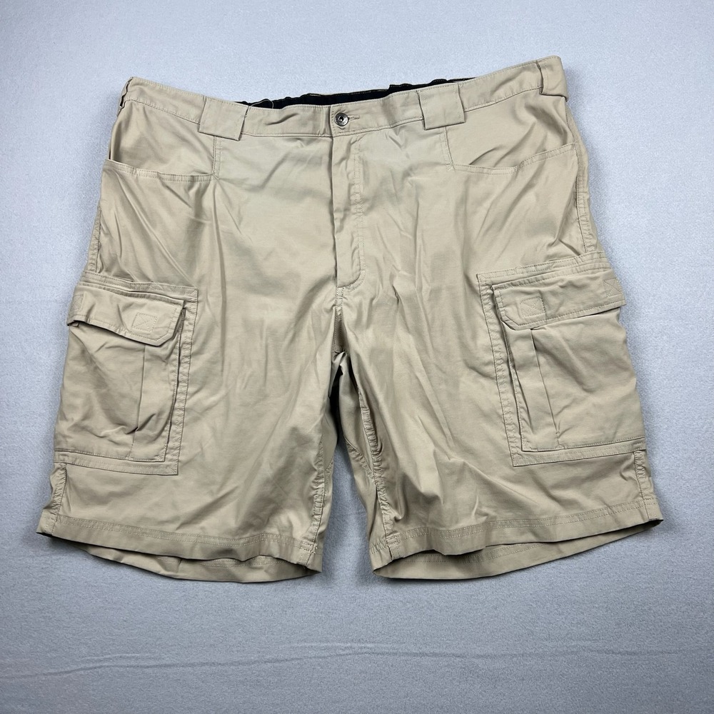 Duluth Trading Co Mens 3XL Tan Dry on the Fly Cargo Shorts 11 Inseam Stretch